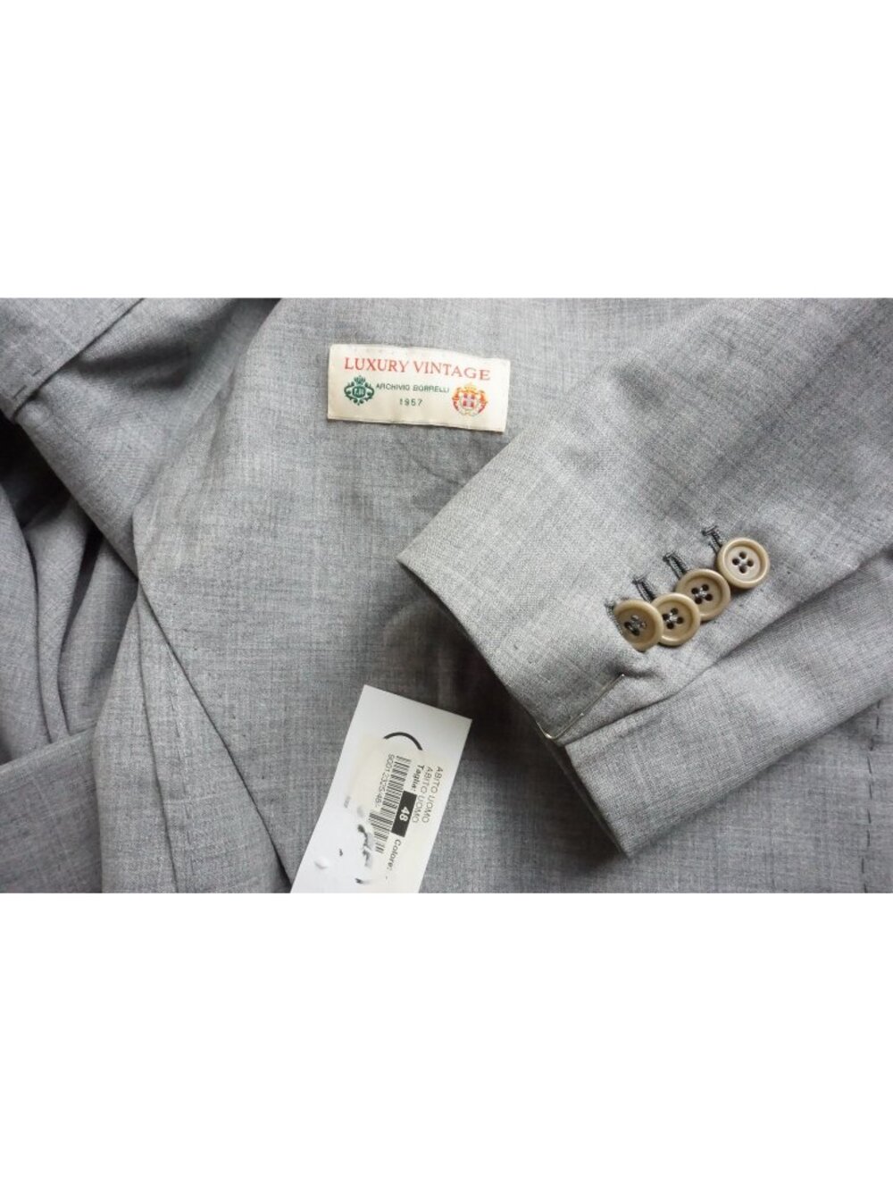 Borrelli Lightweight Light Gray Wool 3/2 2 Pc Suit Jacket Pants Sz 38R US NEW